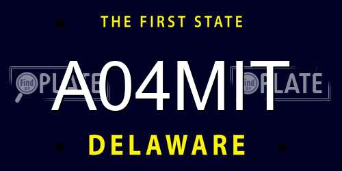 A04MIT Delaware License Plate