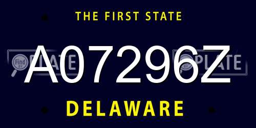 A07296Z Delaware License Plate