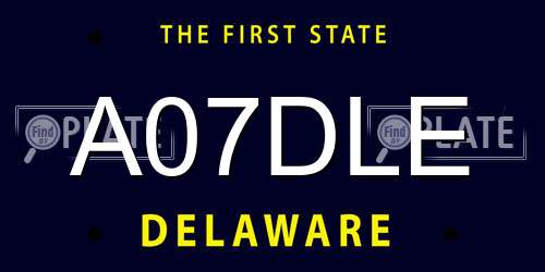 A07DLE Delaware License Plate