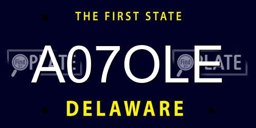 A07OLE Delaware License Plate