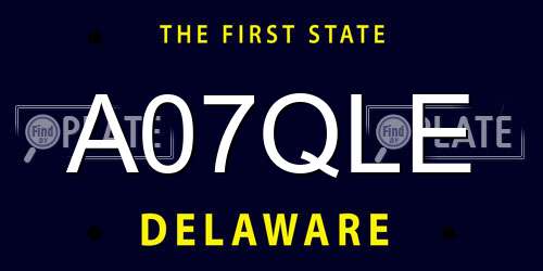 A07QLE Delaware License Plate