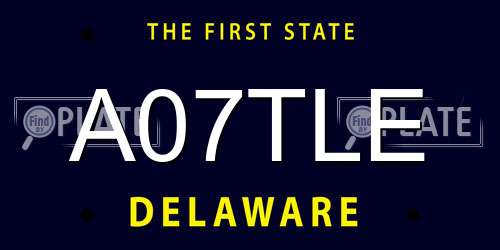 A07TLE Delaware License Plate