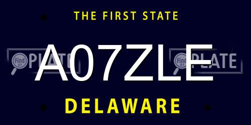 A07ZLE Delaware License Plate