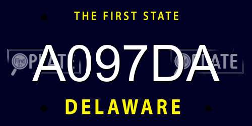 A097DA Delaware License Plate