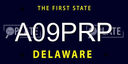 A09PRP Delaware License Plate