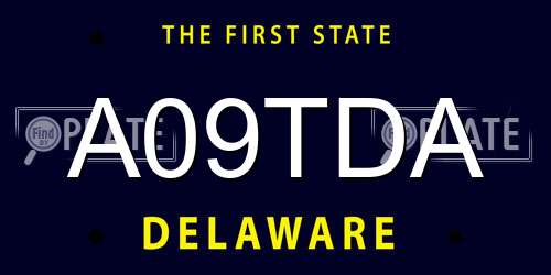A09TDA Delaware License Plate