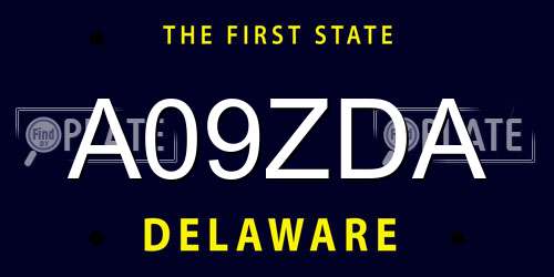 A09ZDA Delaware License Plate