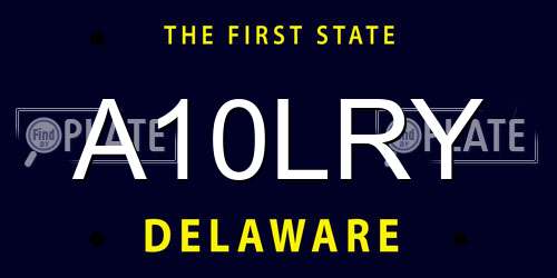 A10LRY Delaware License Plate