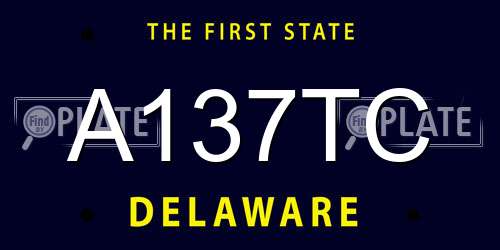 A137TC Delaware License Plate