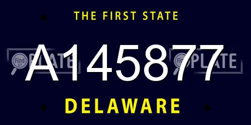 A145877 Delaware License Plate