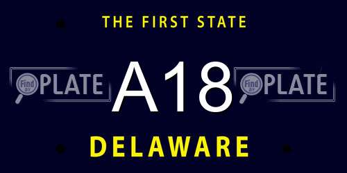 A18 Delaware License Plate
