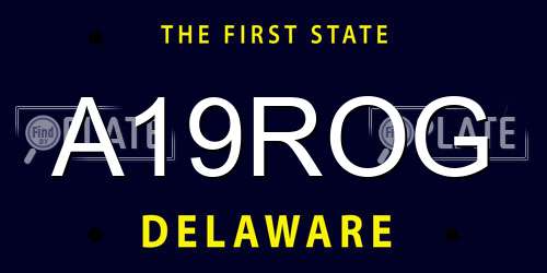A19ROG Delaware License Plate