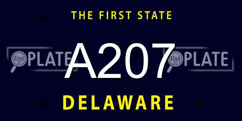 A207 Delaware License Plate
