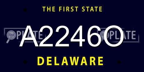 A2246O Delaware License Plate