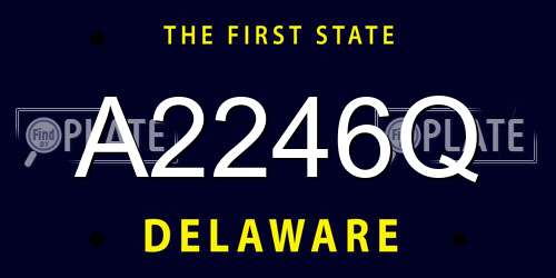 A2246Q Delaware License Plate
