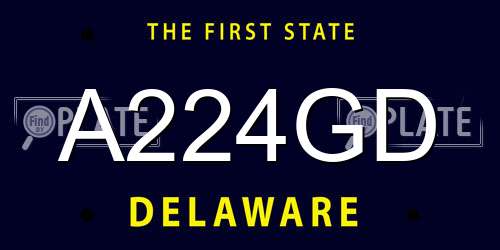 A224GD Delaware License Plate