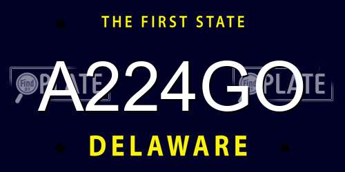 A224GO Delaware License Plate