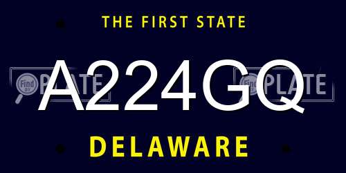 A224GQ Delaware License Plate