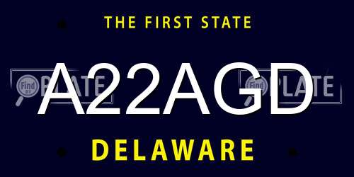 A22AGD Delaware License Plate