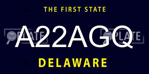A22AGQ Delaware License Plate