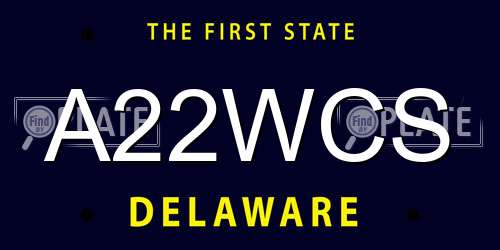 A22WCS Delaware License Plate