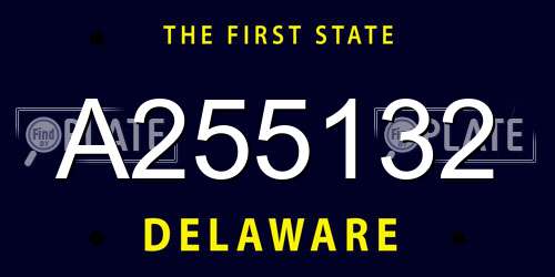 A255132 Delaware License Plate