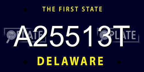 A25513T Delaware License Plate