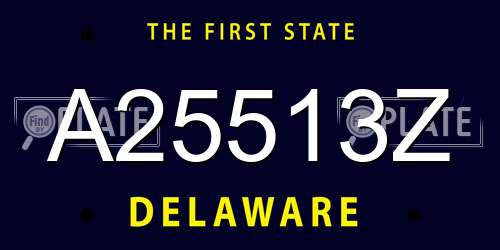 A25513Z Delaware License Plate