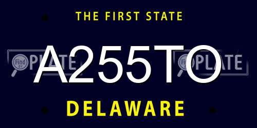 A255TO Delaware License Plate