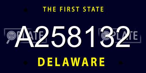A258132 Delaware License Plate