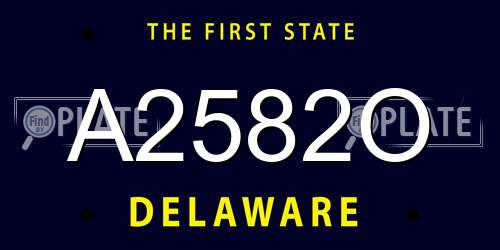 A2582O Delaware License Plate