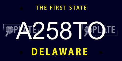 A258TO Delaware License Plate