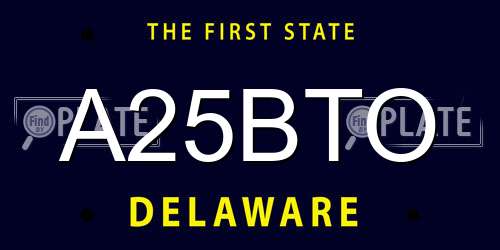 A25BTO Delaware License Plate