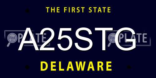 A25STG Delaware License Plate