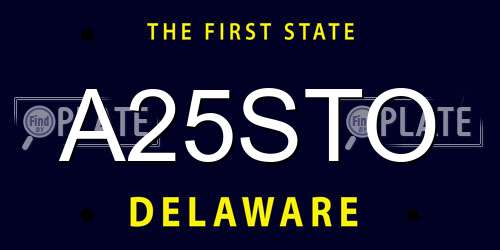 A25STO Delaware License Plate