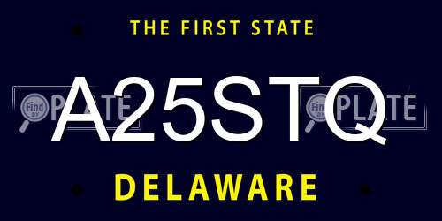 A25STQ Delaware License Plate