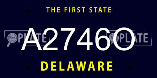 A2746O Delaware License Plate