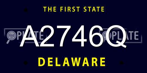 A2746Q Delaware License Plate