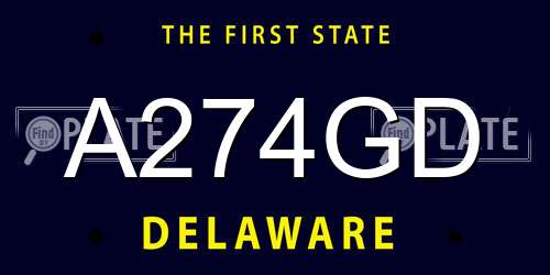 A274GD Delaware License Plate