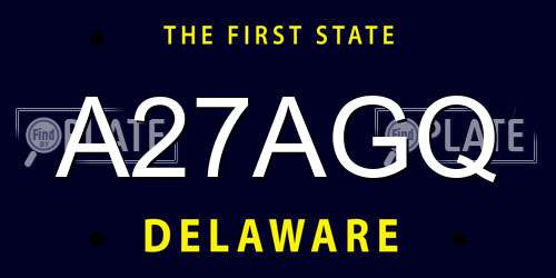 A27AGQ Delaware License Plate