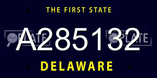 A285132 Delaware License Plate