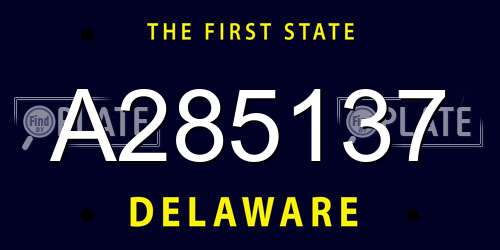 A285137 Delaware License Plate