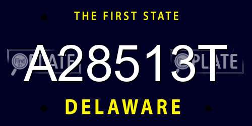 A28513T Delaware License Plate