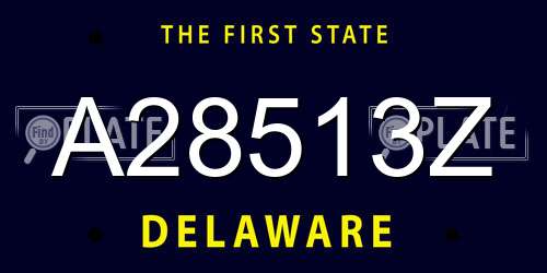 A28513Z Delaware License Plate