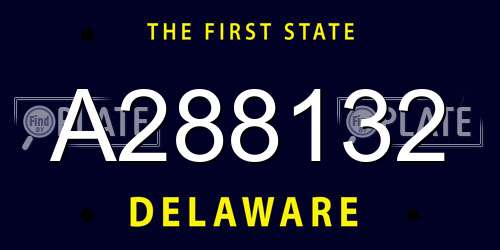 A288132 Delaware License Plate