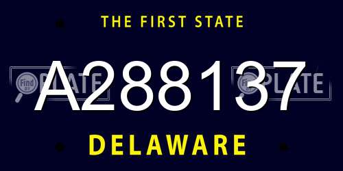 A288137 Delaware License Plate
