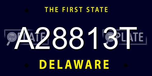 A28813T Delaware License Plate