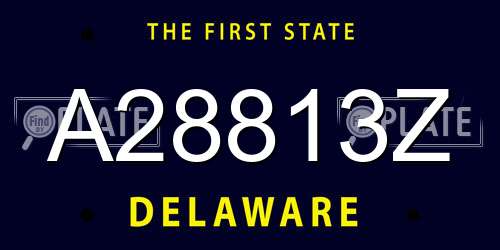 A28813Z Delaware License Plate