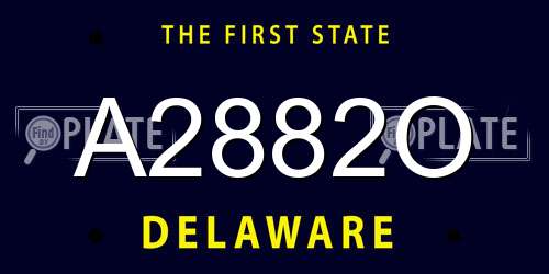 A2882O Delaware License Plate