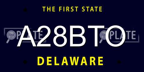 A28BTO Delaware License Plate